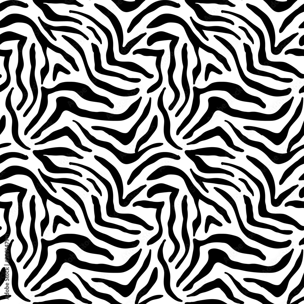 Vector animal zebra skin texture print seamless pattern Vector animal zebra skin texture print seamless pattern