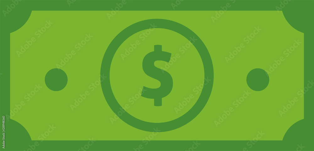 Dollar bill icon vector illustration, cash money symbol. Dollar bill icon vector illustration, cash money symbol.