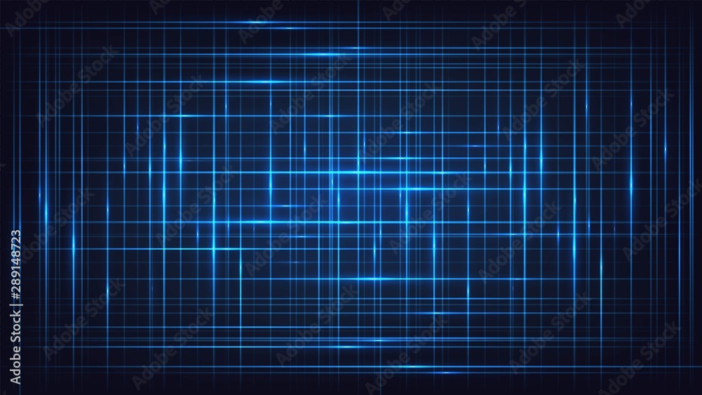 Abstract geometric background with blue glowing grid