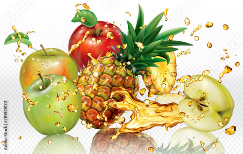 Mix Splashes of juices Apple and Pineapple