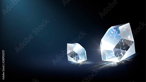 Vector sparkling diamond, gem, shiny jewel