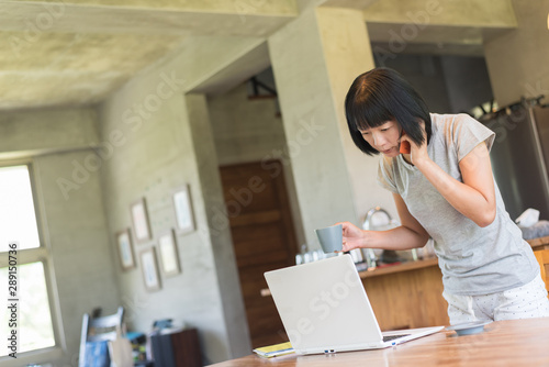 woman working at home