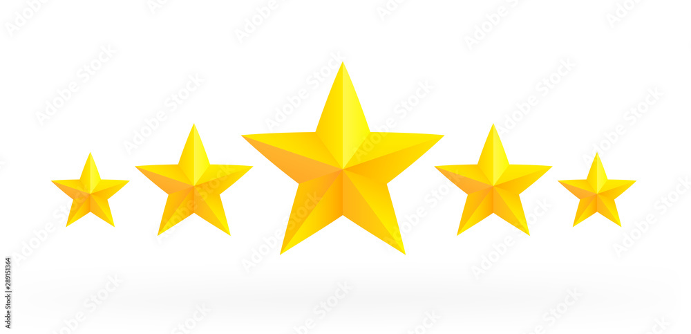 Fototapeta premium Five stars rating icon.Five stars customer product rating review - stock vector.