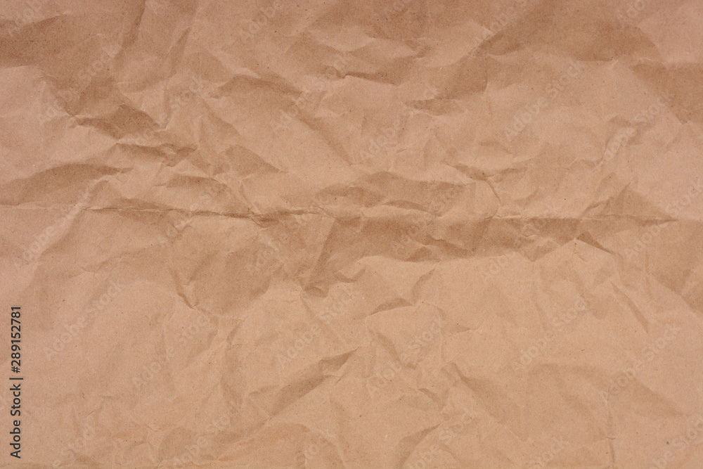 crumpled brown kraft paper