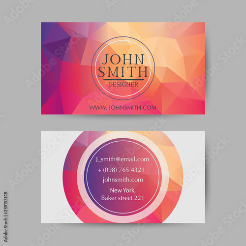 Double-sided creative business card template. Vector illustration