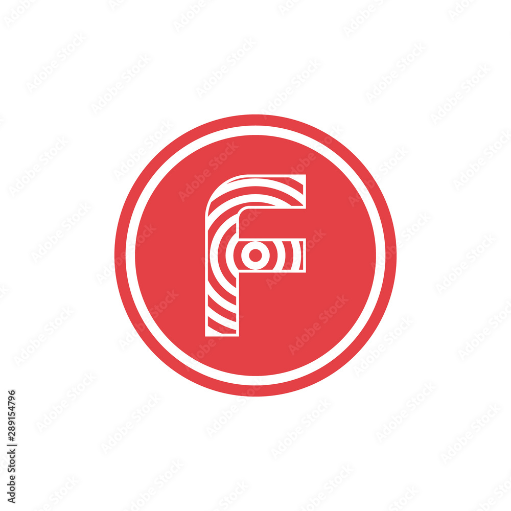 abstract vector illustration circles forming letter f icon logo modern design abstract vector illustration circles forming letter f icon logo modern design