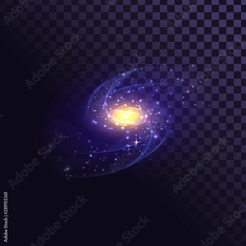 Structural glowing spiral, galaxy, star system