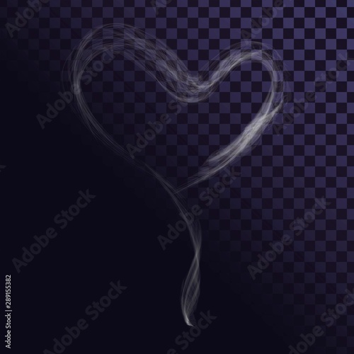 Smoky effect, heart sign made of smoke, love