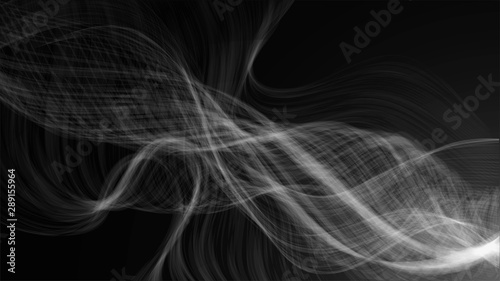 Dark vector background with steam or smoke, smoke waves