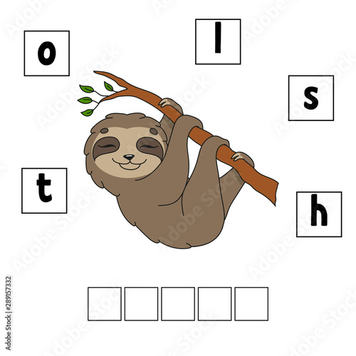 Words puzzle. Education developing worksheet. Learning game for kids. Activity page. Puzzle for children. Riddle for preschool. Simple flat isolated vector illustration in cute cartoon style.