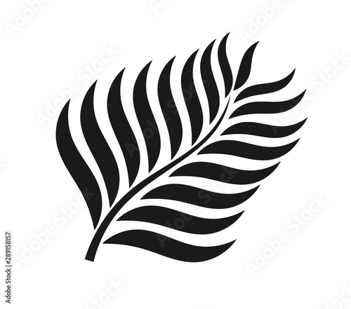 Black palm leaf icon.