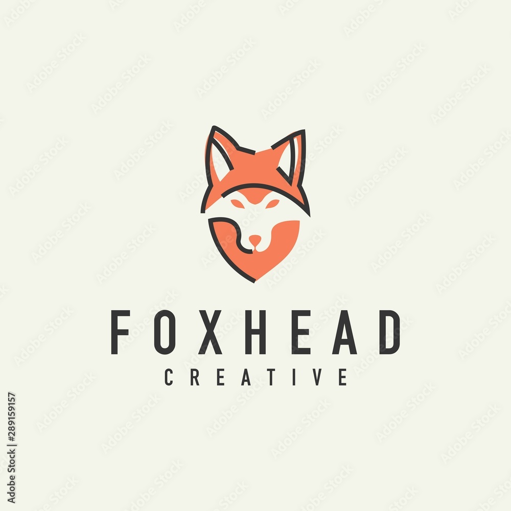 Fox head logo template vector illustration
