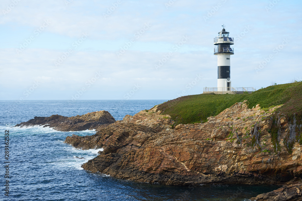 Illa Pancha lighthouse in Ribadeo, Galicia, Spain