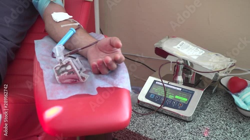 DONETSK, UKRAINE -  September 09, 2019:  Blood transfusion station, donation.