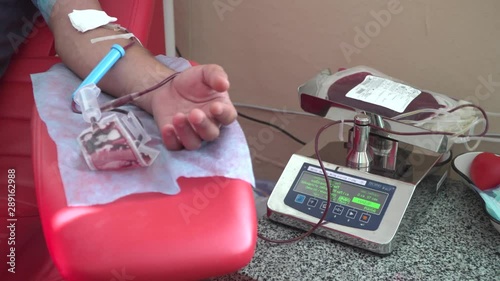 DONETSK, UKRAINE -  September 09, 2019:  Blood transfusion station, donation.