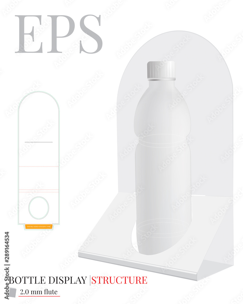 Counter Display Template, Vector with die cut / laser cut layers