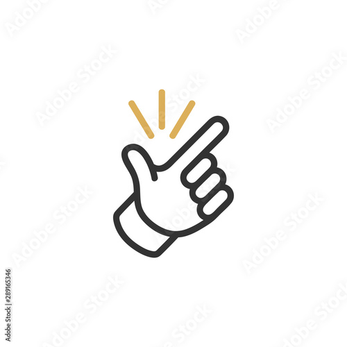 Easy Concept. Finger Snapping Hand Gesture Minimal Flat Line.