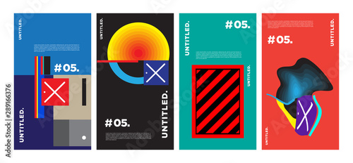 Cover and Poster Design Template for Magazine. Trendy Abstract Colorful Geometric and Curve Vector Illustration Collage with Typography for Cover, book, social media story, and Page Layout Design.