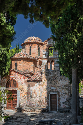 The church of the Kesariani monastery on mount Imitos photo