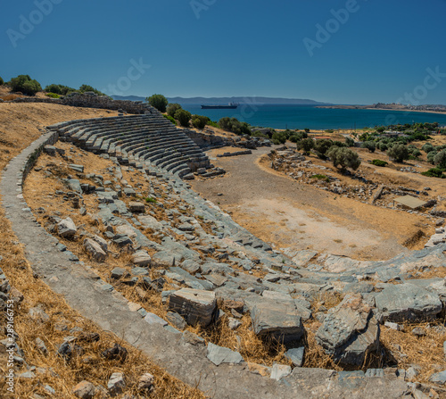 Ancient Greek theatre of Thorikos. The earliest known, dated from c. 525–480 BC.  photo