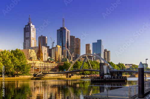 Melbourne CBD Skyline and Evan Walker Bridge.