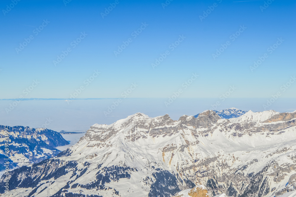 Mount or Mt Titlis in Swiss Switzerland near Engelberg