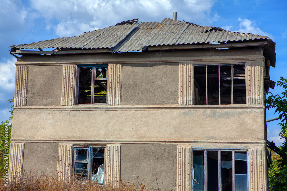 abandoned big house in village 