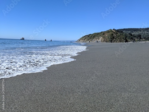 beach and sea and mountains