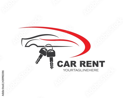 icon and logo of car rent vector illusration