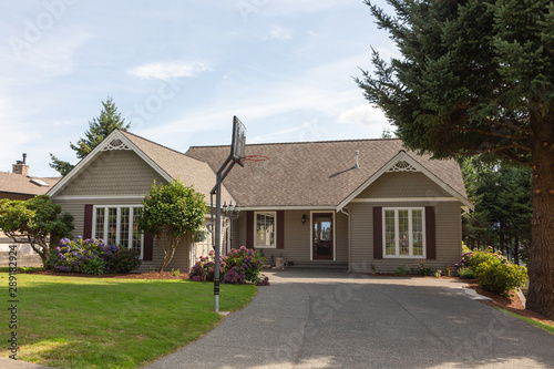 Single story house in residential neighbourhood
