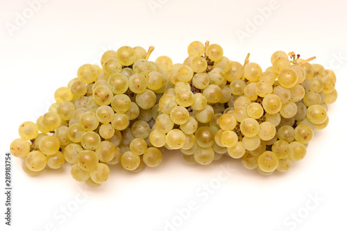 isolated yellow bunch of grapes on a white background