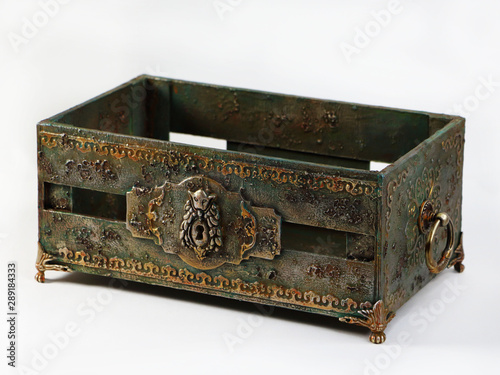 Interior antique box on a white background