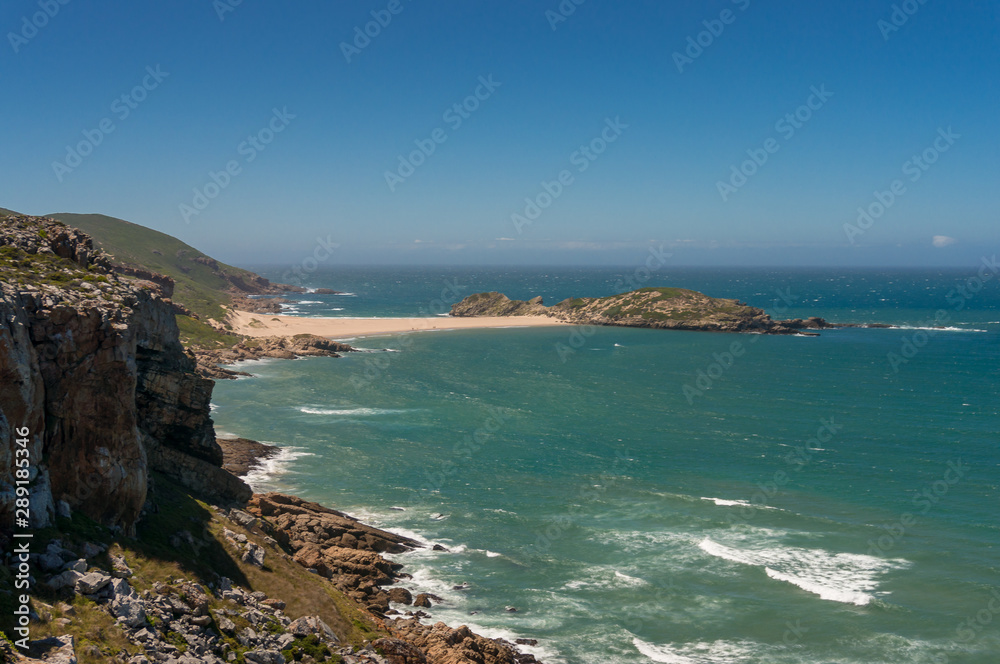 Beautiful nature reserve with cliffs and sandy beach