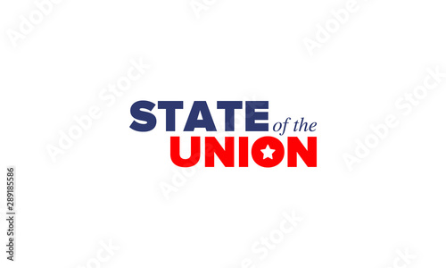 State of the Union Address in United States. Annual deliver from the President of the US address to Congress. Speech President. Patriotic american elements. Poster, card, banner, background. Vector
