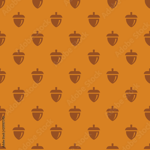 Seamless acorn pattern  forest texture concept