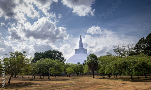 The landscape around the Mahatupa big Dagoba in Anuradhapura, SRI LANKA.