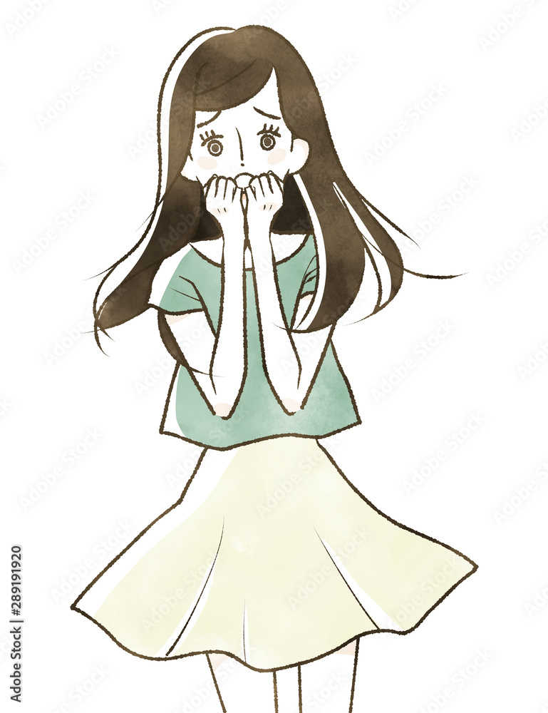 ショックを受ける女性 ショックを受ける女性