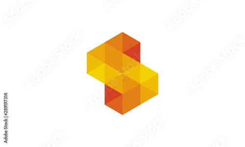 logo pixel triangel digital ful colour vector 