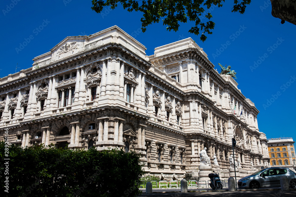 The Palace of Justice the seat of the Supreme Court of Cassation and the Judicial Public Library located in the Prati district of Rome built between 1888 and 1910