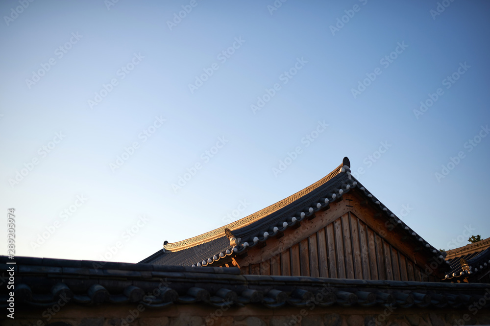 Hanok. It is a traditional house in Korea.