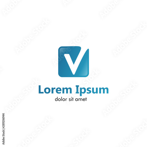 Free Download Blue V Letter Logo Inspirations Template. Icons - GFXLoad