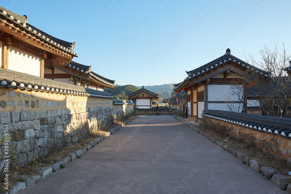 The Kyochon village is a famous traditional village in Gyeongju, Korea. The Kyochon village is a famous traditional village in Gyeongju, Korea.
