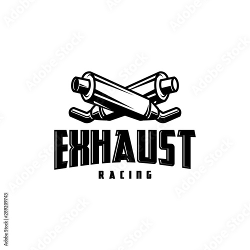 motorcycle exhaust vintage logo template