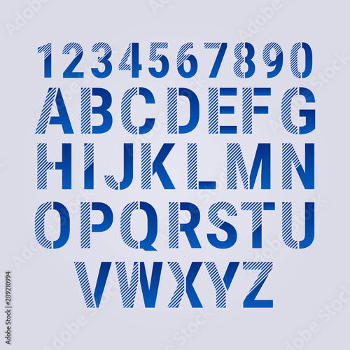 Blue Professional Alphabet Set Font Design
