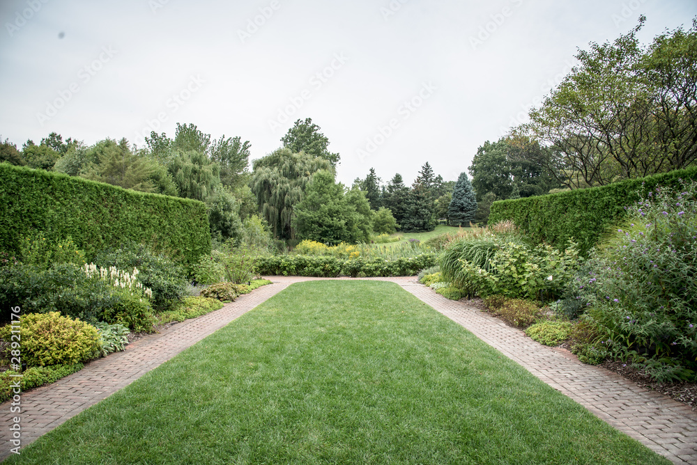 formal garden in park 