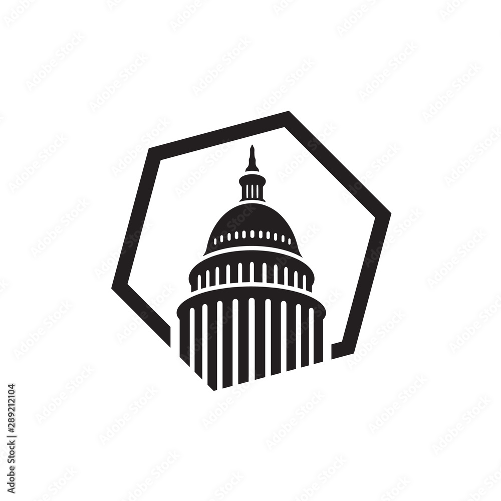 Premium Creative Landmark Capitol building logo vector design Iconic illustrations