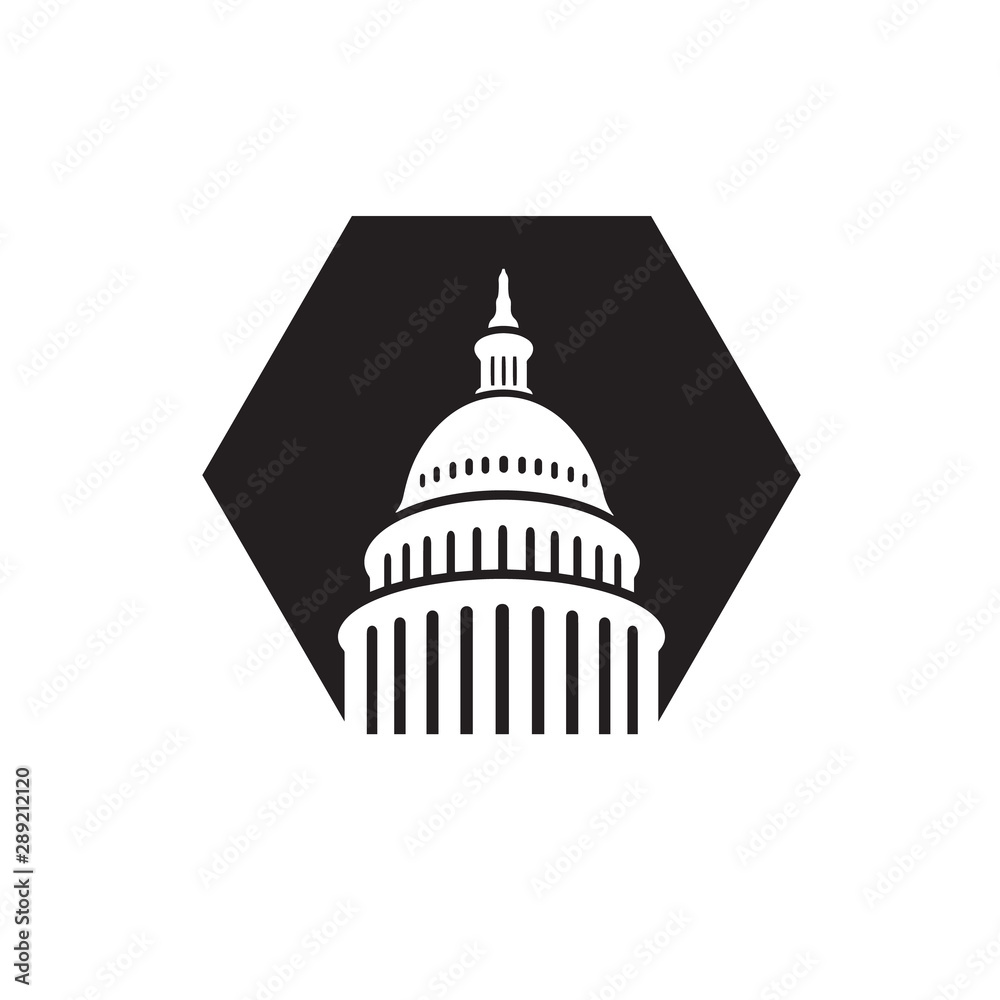 Premium Creative Landmark Capitol building logo vector design Iconic illustrations