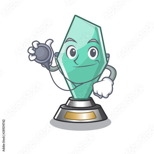 Doctor acrylic trophy cartoon shaped on character