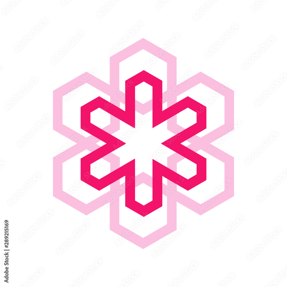 abstract Round emblem flower logo design in a circle n linear style Vector illustration abstract Round emblem flower logo design in a circle n linear style Vector illustration
