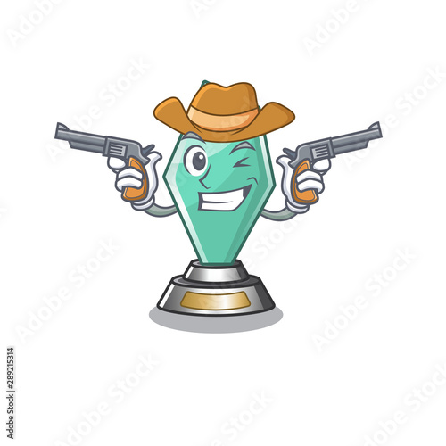 Cowboy acrylic trophy cartoon shaped on character